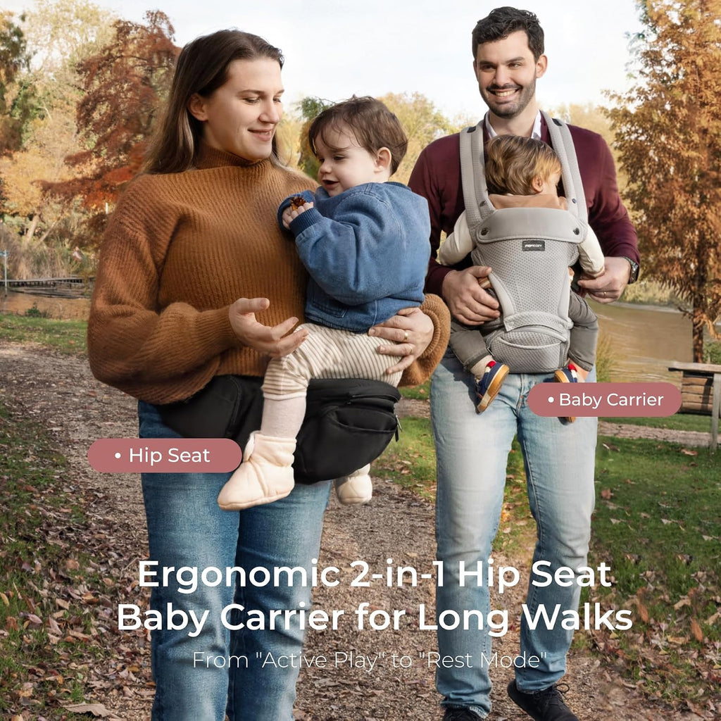 Baby Carrier with Hip Seat, in-1 Detachable Hands-Free Carrier for Long Walks, Forward-Facing Carry 7-44lbs