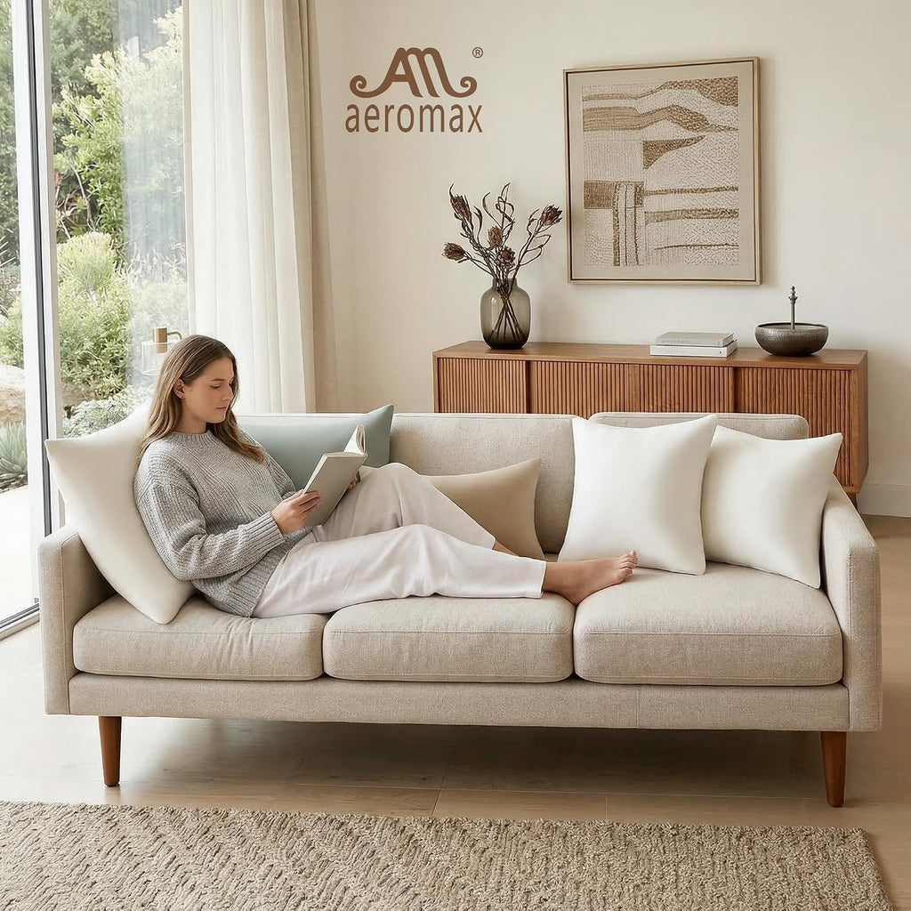 12x20 Memory Foam Throw Pillow Insert, Rectangular Lumbar, White