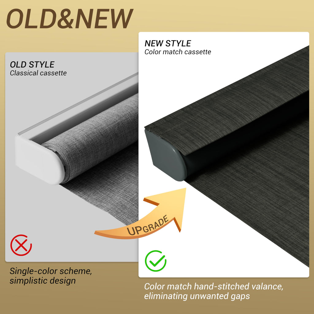 Cordless Blackout Roller Shades for Windows, Grey
