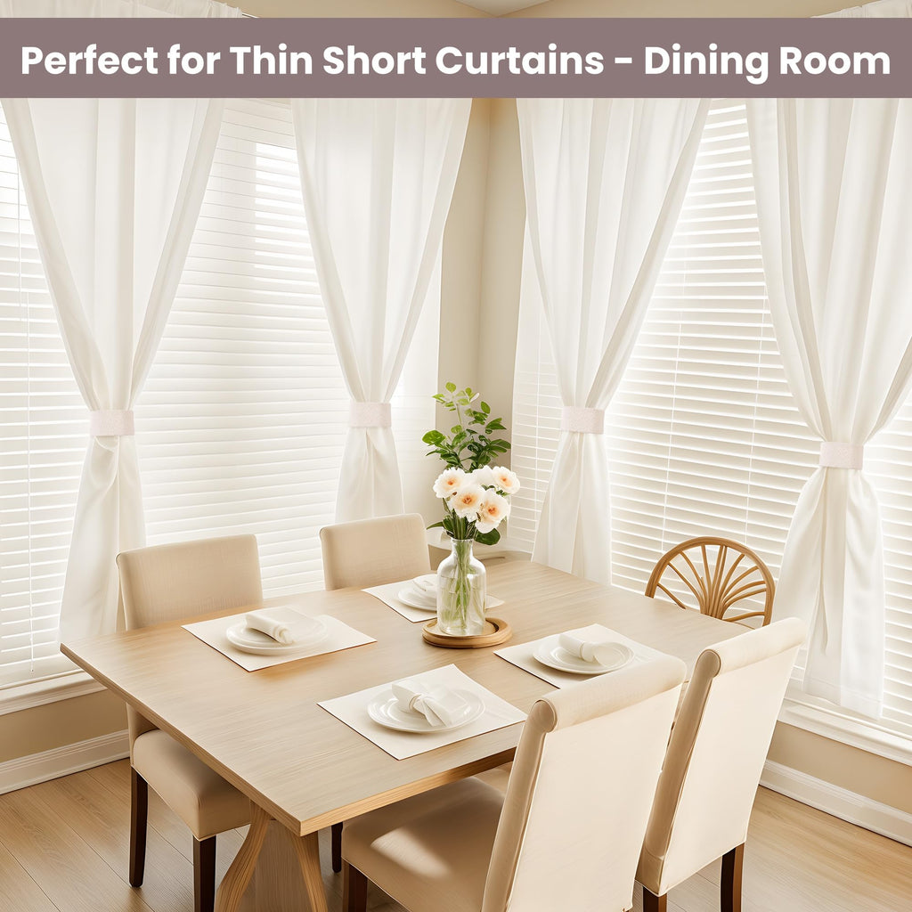 Magnetic Curtain Tiebacks 2 Pack, Perfect for Thin, Short Drapes, Not for Heavy or Long Fabrics, Holdbacks, Pull