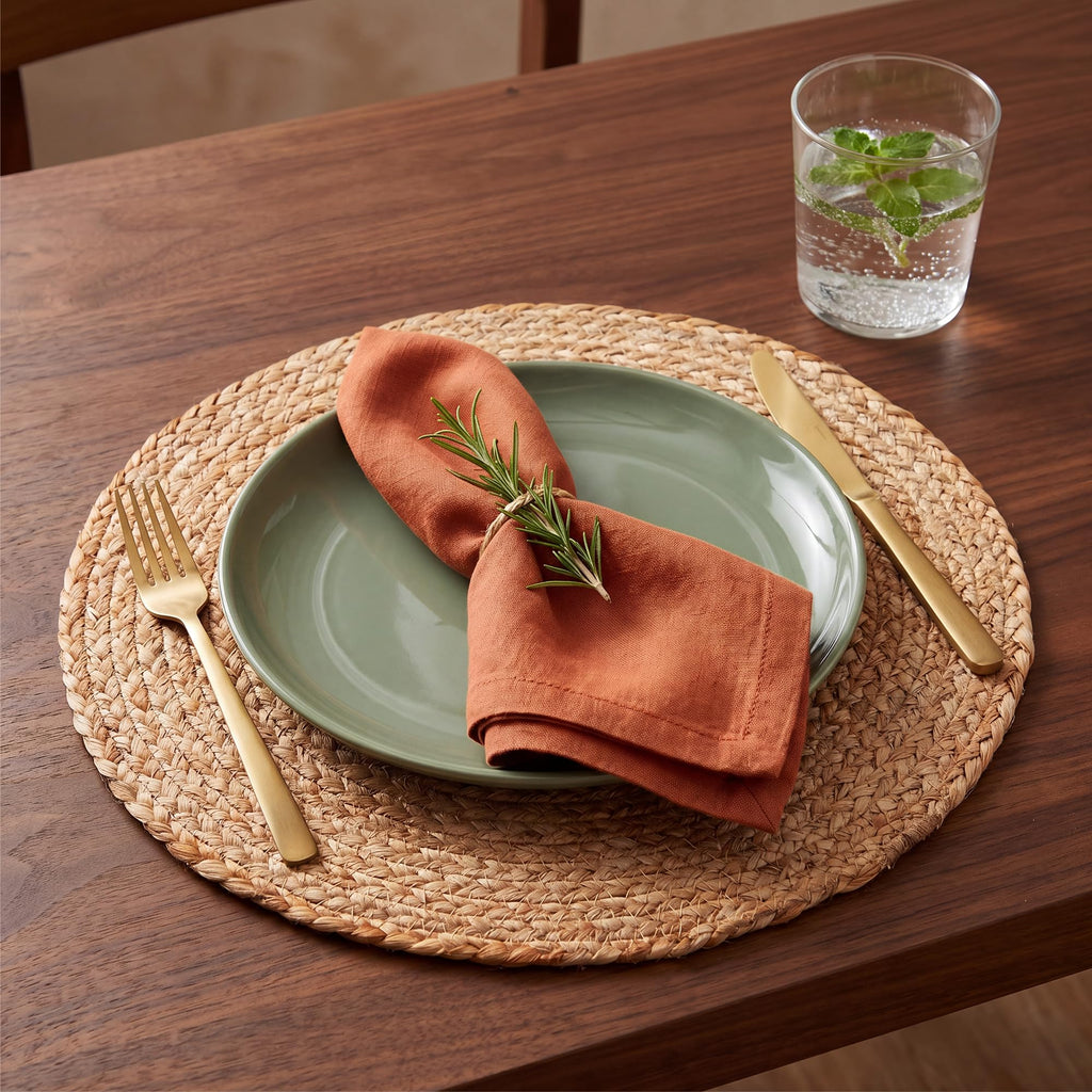 Round Jute Placemats, Set of 10, 13 Inch