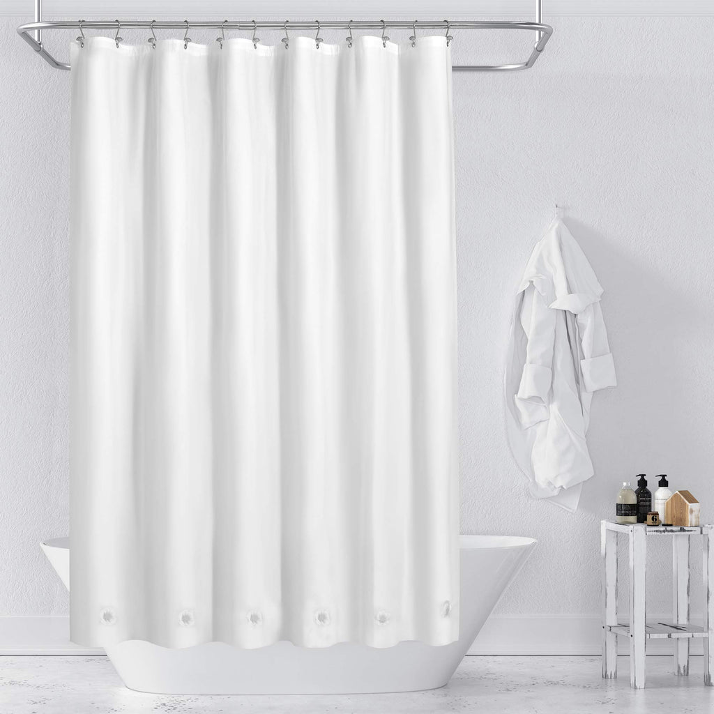 Extra Long Shower Curtain Liner with 6 Magnets, 72x84, White