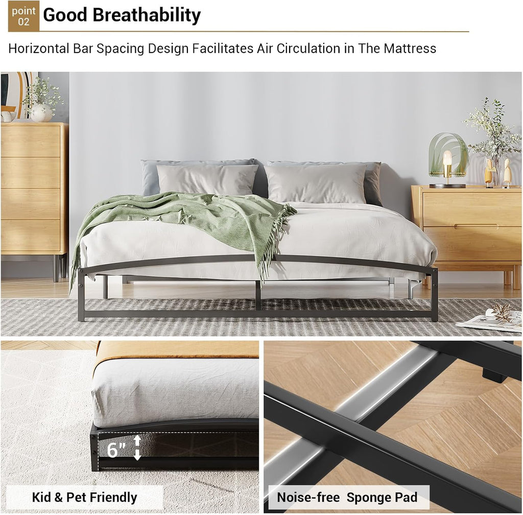 Low Bed Frame Queen Size - Black