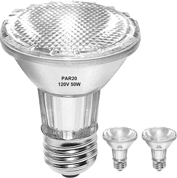 PAR20 Flood 50W 120V Bulbs, 2 Pack 50 Watt PAR20 Halogen Bulb, Dmimable Reflector Par20 Flood 50W 120V Warm White