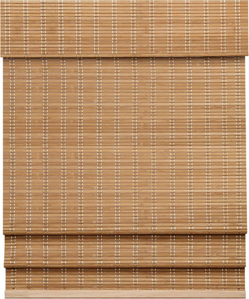 Cordless Bamboo Roman Shades for Windows, 23'' W x 60'' H | Natural Light Filtering Bamboo Window Blinds, Bamboo