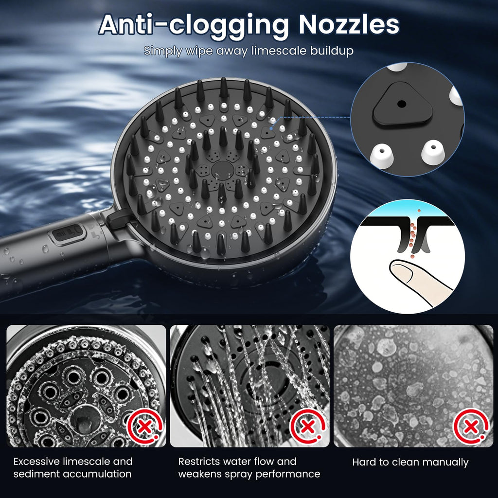Shower Head with Handheld, 5" High Pressure Hand held Showerhead