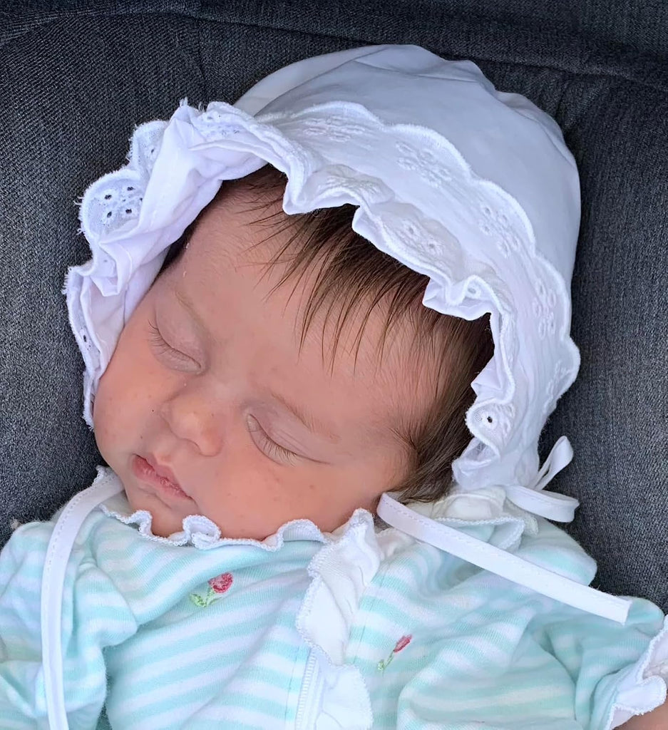 Baby Girls Bonnet White Lace Infant Toddler Sun Hat