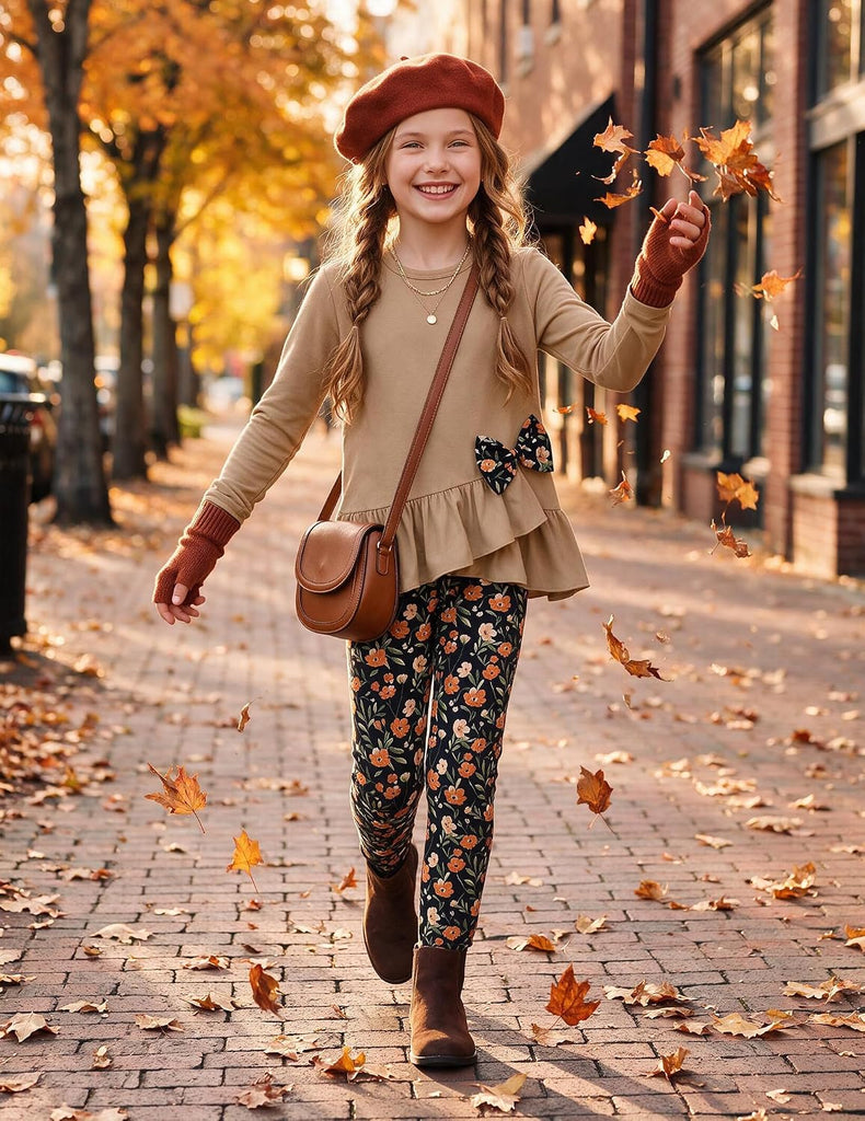 Toddler Girl Clothes Fall Outfit Long Sleeve Tops Leggings Set