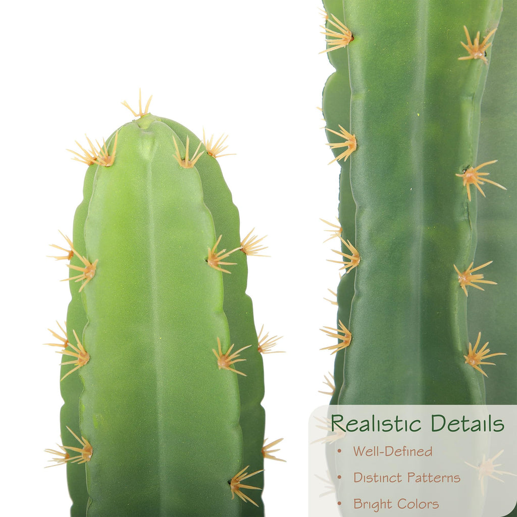 UV Resistant 5ft Large Artificial Cactus with Black Pot, 60in Realistic Faux Plants Indoor, Lifelike Fake Cactus