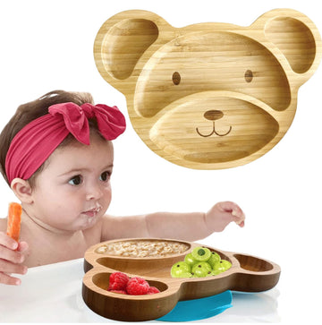 Plates for Kids - Baby & Toddler Plates with Suction for Feeding & Weaning, Eco-Friendly Design Promotes