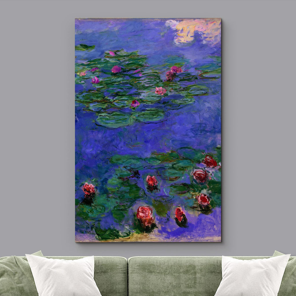 Canvas Print Wall Art Water Lilies Claude Monet Classical Illustrations Fine Art Decorative Vintage Watercolors