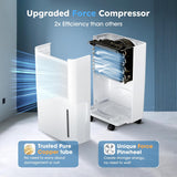 2500 Sq.Ft Dehumidifiers with Drain Hose for Home