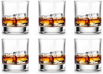 Whiskey Glasses-Premium 11 OZ Scotch Glass Set of 6 /Old Fashioned Whiskey Glasses/Style Glassware for Bourbon/Rum