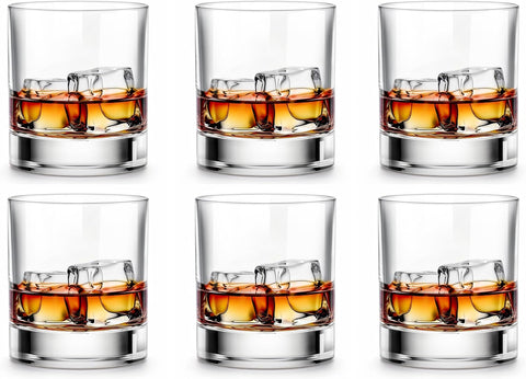 Whiskey Glasses-Premium 11 OZ Scotch Glass Set of 6 /Old Fashioned Whiskey Glasses/Style Glassware for Bourbon/Rum