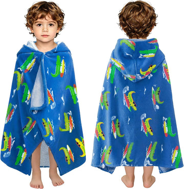 Crocodile Toddler Bath Towel Age 3-5,100% Cotton,Crocodile