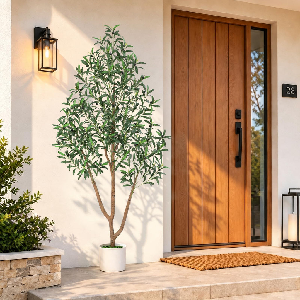 6 Ft Olive Trees Artificial Indoor with Planter, Realistic Tall Olive Tree