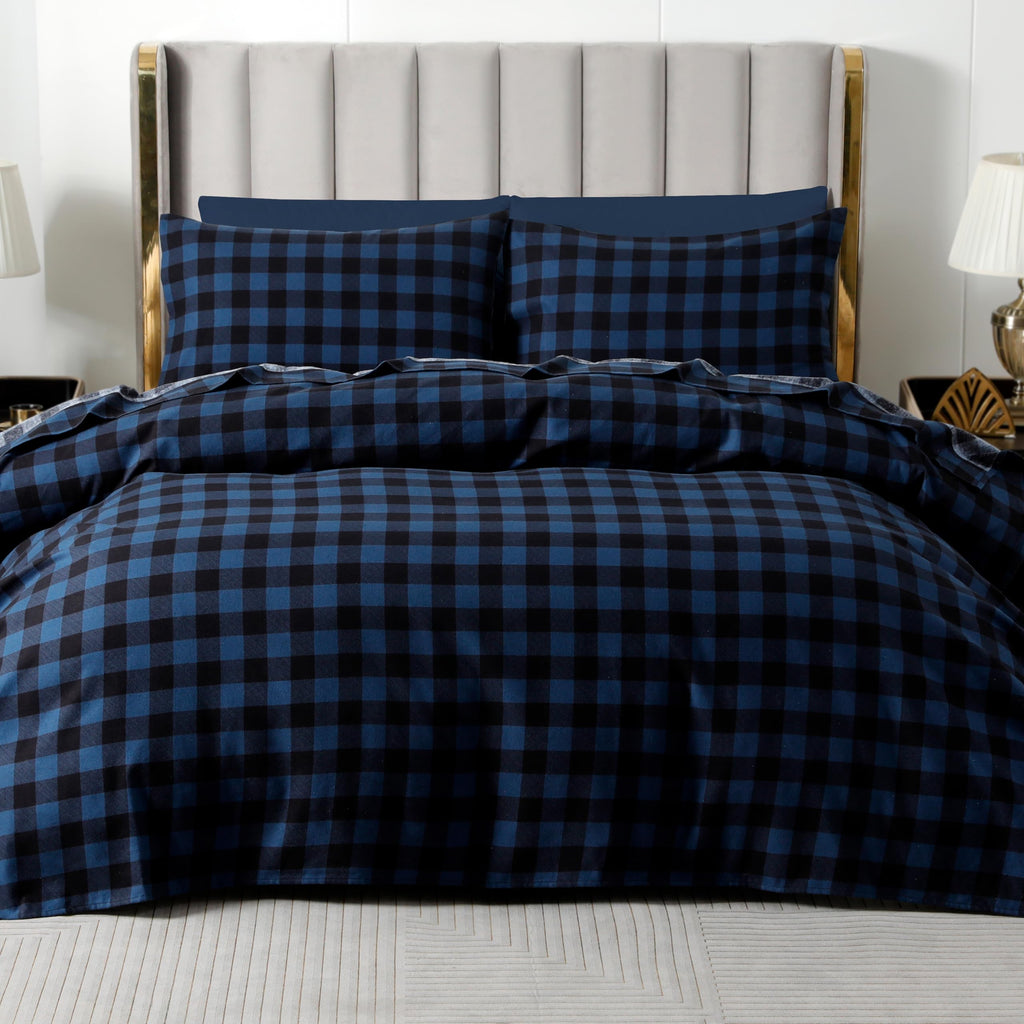 Soft 4-Piece 100% Turkish Cotton Flannel Sheet Set - Premium Quality, Deep Pocket Fitted Sheet, Ultra Soft, Cozy Warm