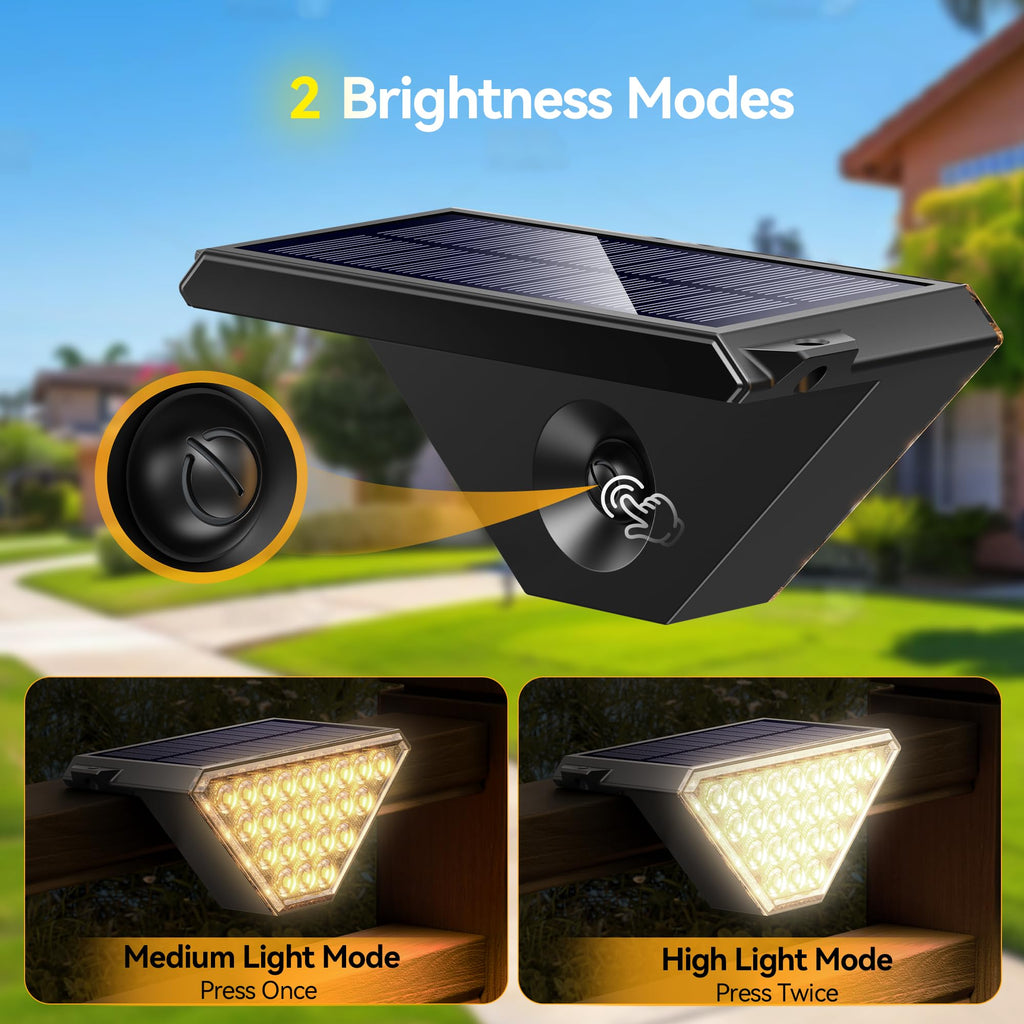 Solar Step Lights for Outside, Warm White Solar Stair Lights 8 Pack