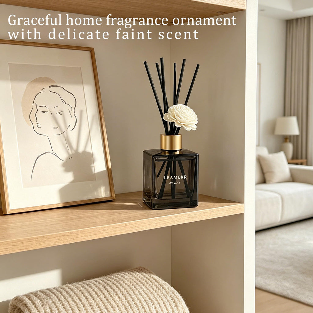 Reed Diffuser Set, My Way Floral Fragrance Diffuser 6.1 fl oz with 6 Reed Sticks Long-Lasting Home Fragrance Reed