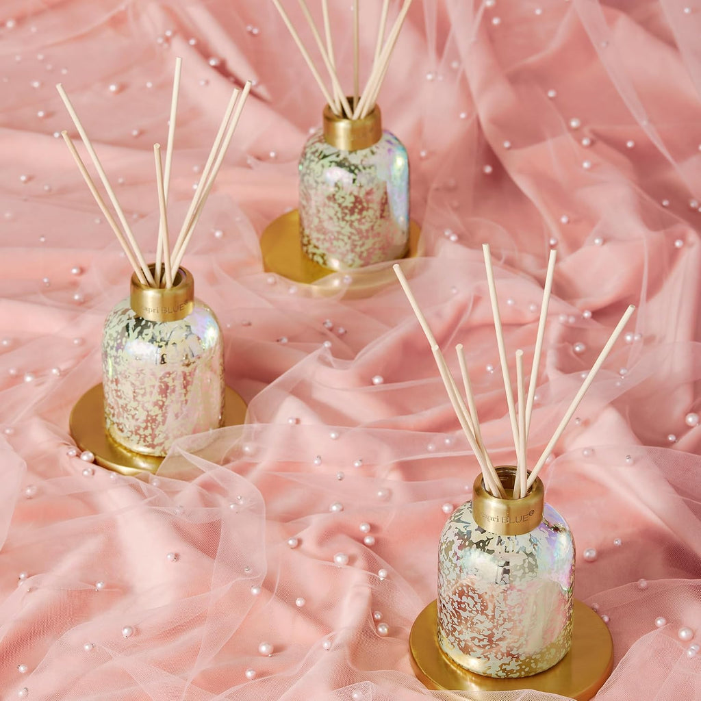 Reed Diffuser - Reed Diffuser Set Includes Scented Oil, Sticks, and Mercury Iridescent Glass Bottle - Home Decor Room