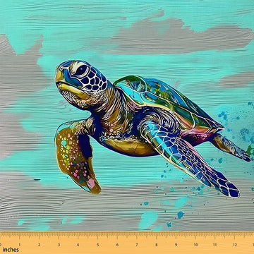Sea Turtle Fabric By The Yard Decorative Soft