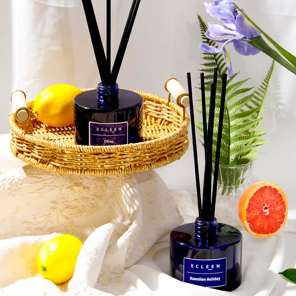 Reed Diffusers, 6.7 oz(200ml) Citrus Scented Oil Diffuser with Fiber Sticks, Air Freshener Fragrance Decor