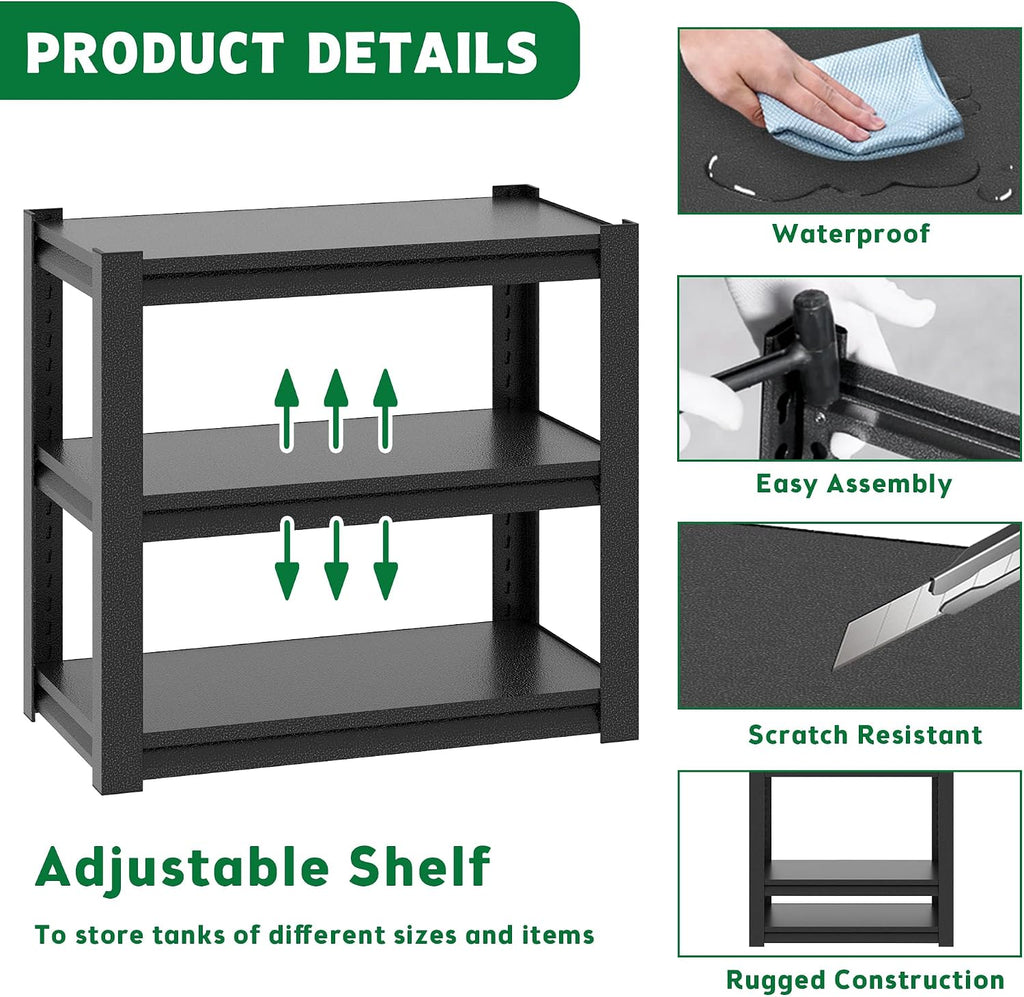 30 Gallon Fish Tank Stand - Metal Aquarium Stand, 34 "W x 18 "D x 31" H Adjustable Heavy Duty Reptile Tank Stand