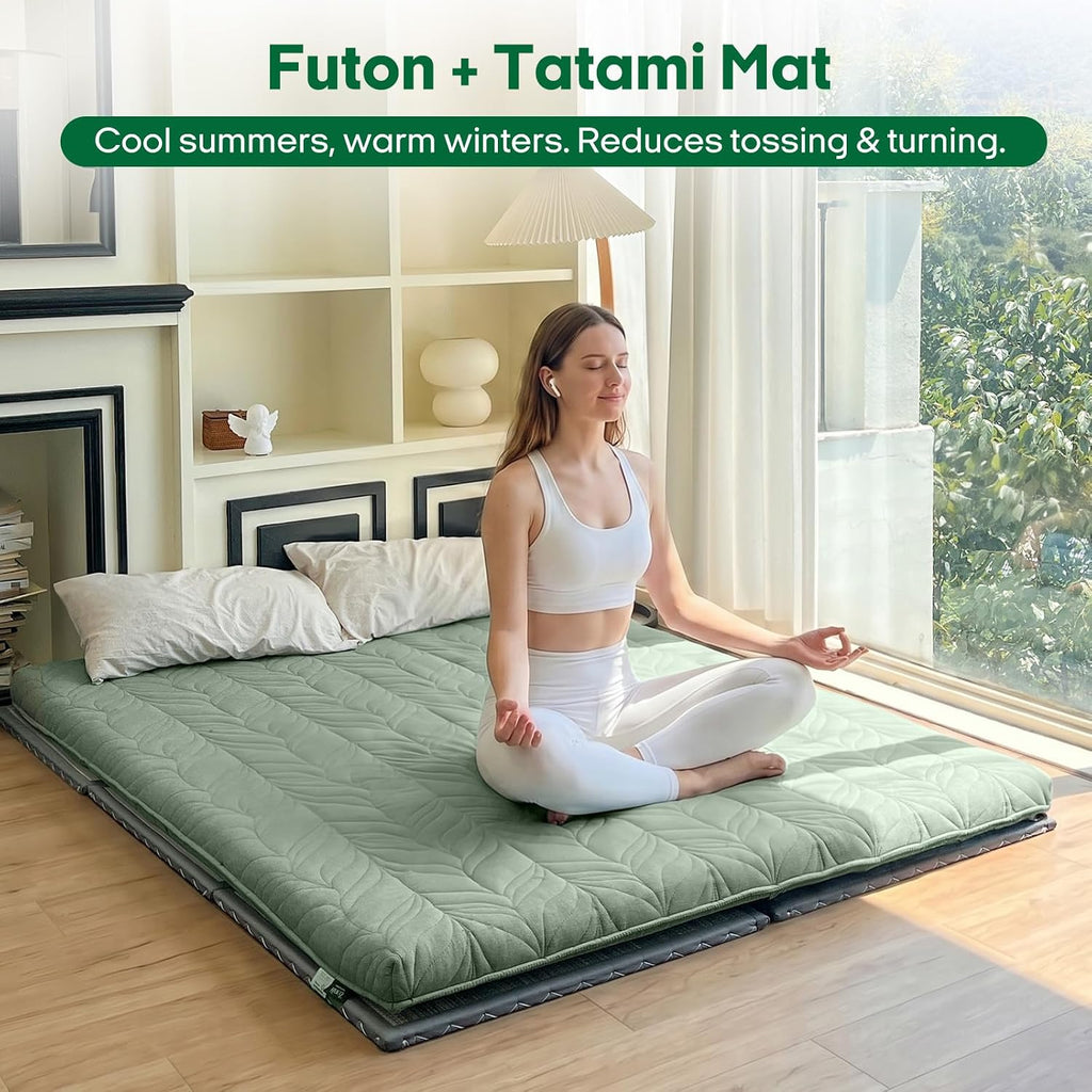 Japanese Tatami Mat, Foldable Floor Sleeping Pad Futon Mattress