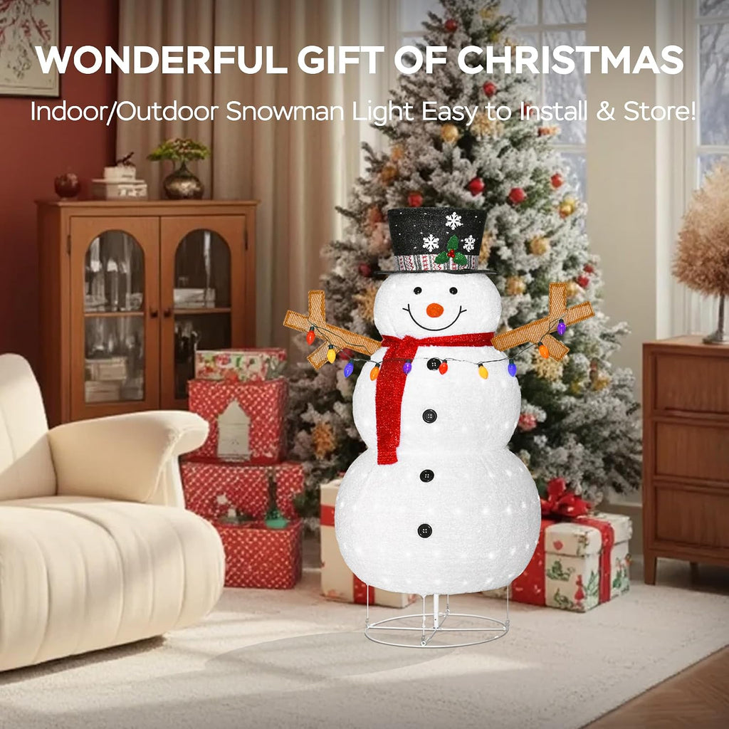 5ft Lighted 3D Snowman Outdoor Christmas Decor