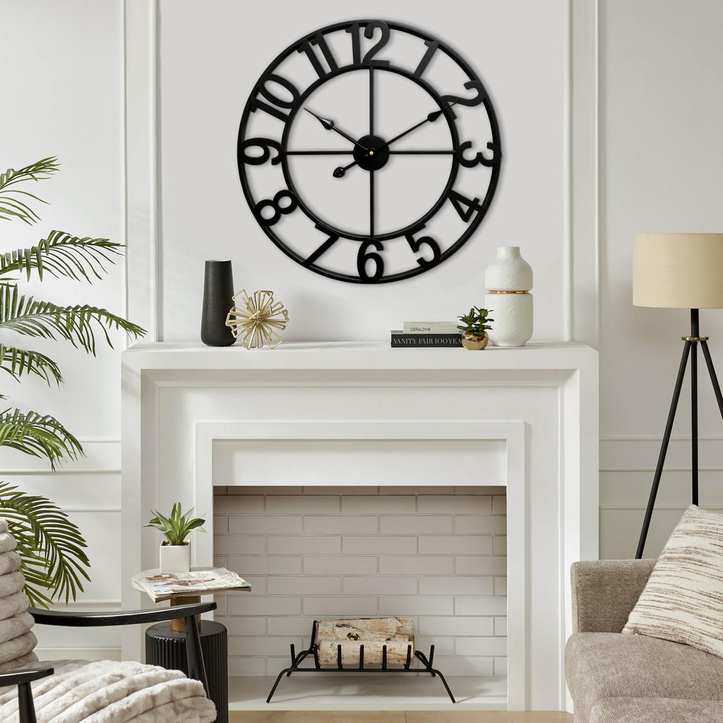 Silent 24 Inch Wall Clocks Decor, Arabic Numeral