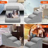 Dog Stairs for Small Dogs, 3 Tiers High Density Foam Dog Ramp, Extra Wide Non-Slip Pet Steps for High Beds Or Couch