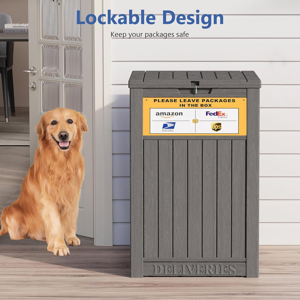 Upgrade 48 Gallon Package Delivery Box with Sticker Sign