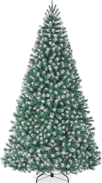 Artificial Frosted Christmas Tree, Premium Unlit Realistic Spruce Holiday Décor w/Dense Branches, Metal Base