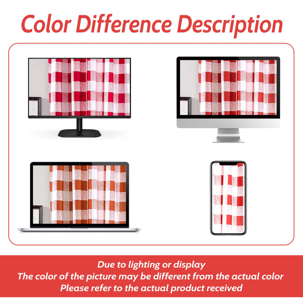 Buffalo Plaid Blackout Curtains 2 Panels W52 x L63, Red