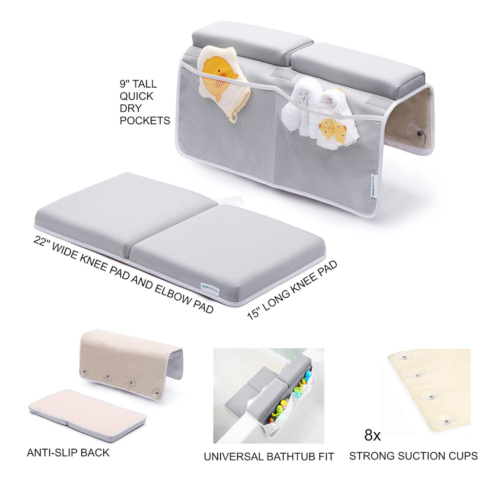 Bath Kneeler and Elbow Rest Pad, 1.75 inch Extra Thick Baby Bath Kneeling Mat and Elbow Pads for Bathtub. Bath Tub