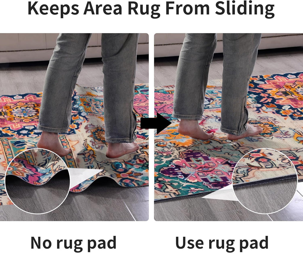 9x12 FT Non Slip Rug Pad Waterproof Cushioned Felt Rug Pad for Hardwood Floors 1/8" Thick Soft Carpet Pad - Set of 108