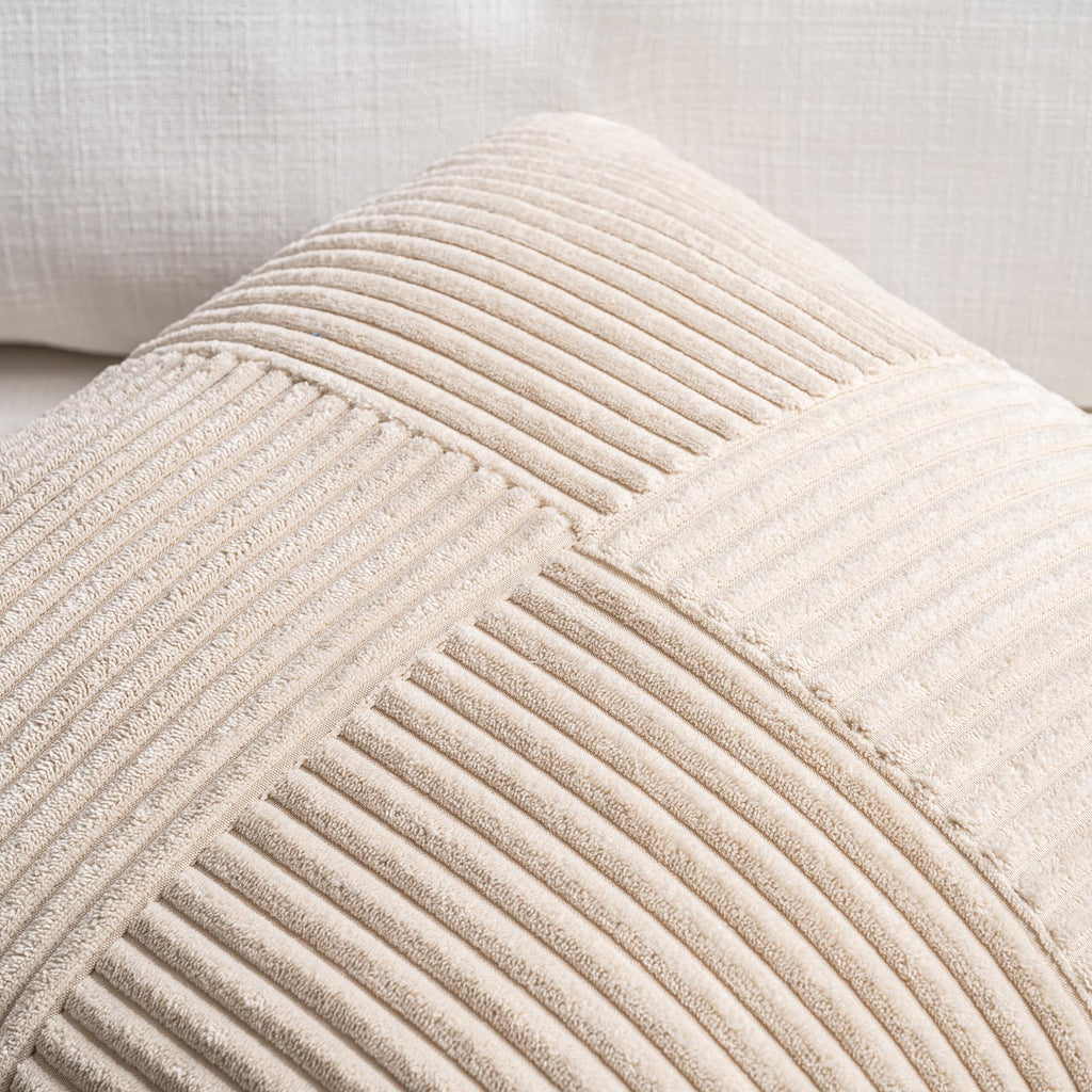 2 Packs Tan Decorative Throw Pillow Covers 22x22 Inch Couch Bed Sofa, Rustic Farmhouse Boho Home Decor, Soft Corss