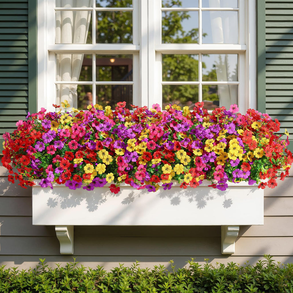 24 Bundles Artificial Daisy Flowers UV Resistant for Outdoor Decor