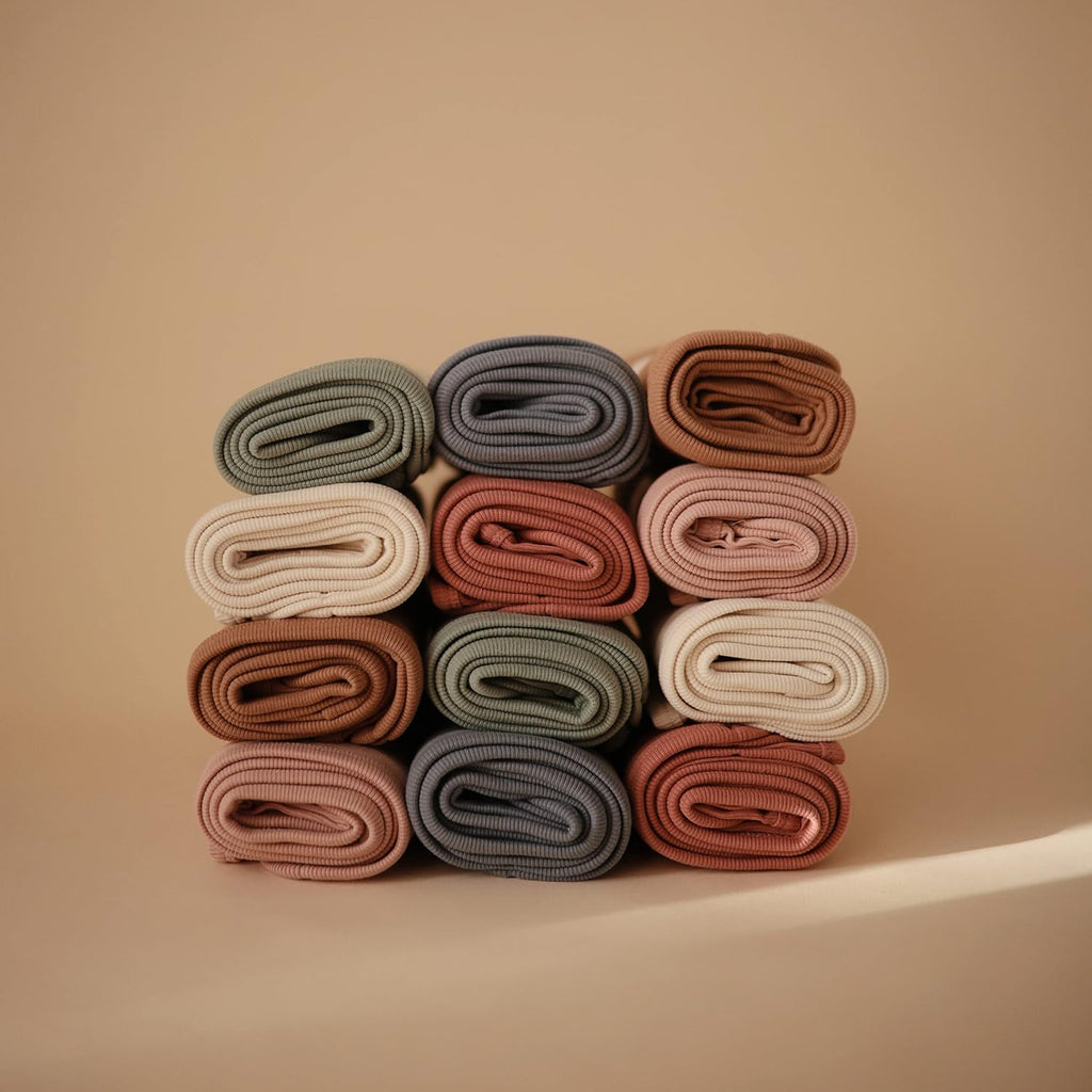Extra Soft Baby Blanket | Cotton and Elastane Ribbed Receiving Blanket, Swaddle, Stroller | 35x35 Inch (Roman Green)