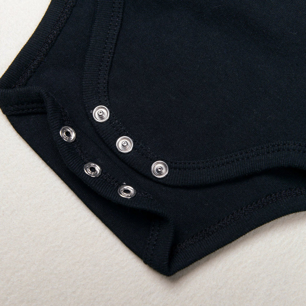 Solid Black Baby Turtleneck Bodysuit Long Sleeve Outfits