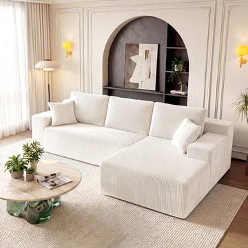 Cloud Sectional Boneless Couches, Modular L Shaped Couch with Deep Seat Oversized Right Facing Chaise, Memory Foam