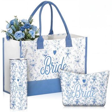3 Pcs White Blue Bride Gifts Bride to Be Bachelorette for Women