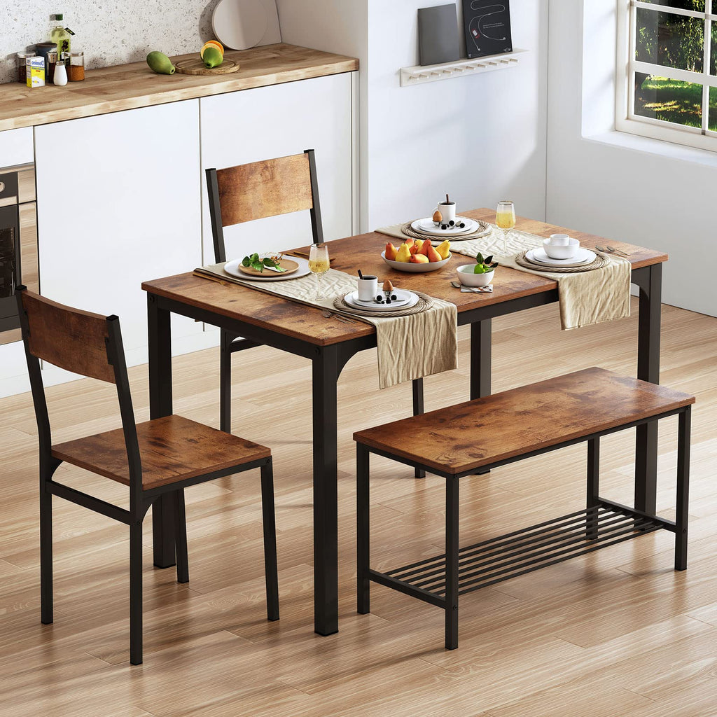 Dining Table with 2 Chairs and 1 Bench Dining Room Sets for 4 Soho Dining Table and Chairs Set, Rectangular