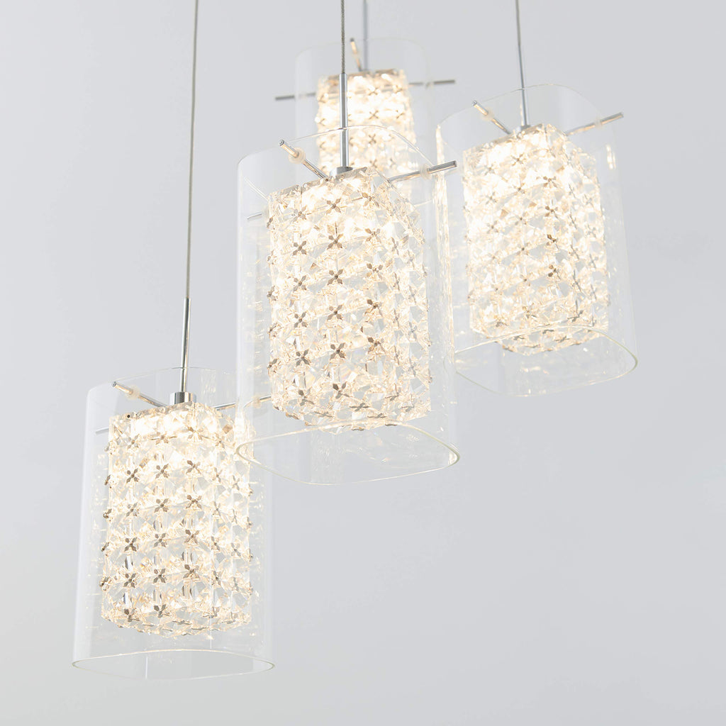 Inspired Nelson Style Bubble Cube Pendant Light, 4, Chrome