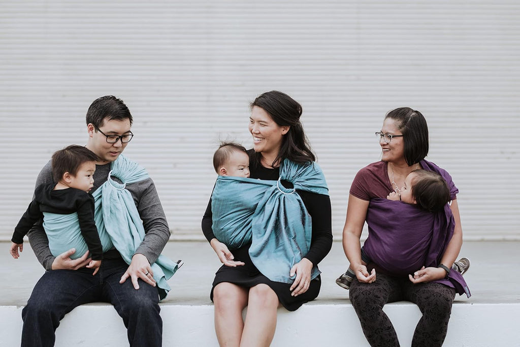 Linen Baby Ring Sling for Infants and Toddlers 8-35 lbs - Double Layer - Front Back Carry Best for Shower Gifts