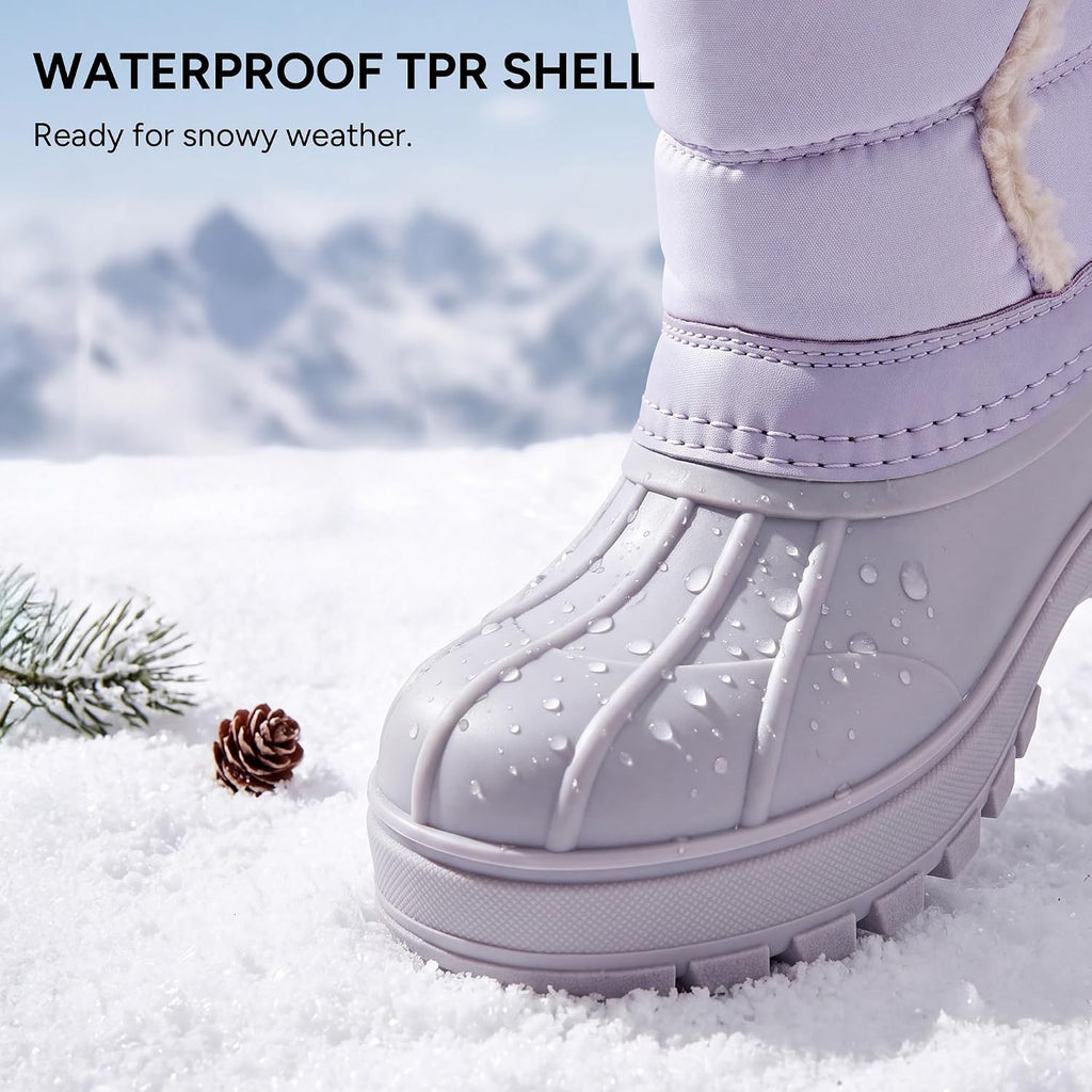 Kids Snow Boots with hook&loop Girls Boys Winter Warm Boots