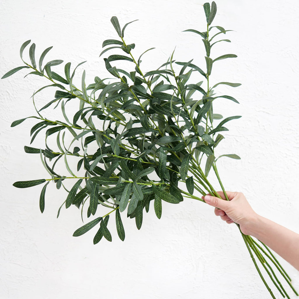 30.3 Inch Artificial Olive Leaf Branches, 6 Stems for Vases