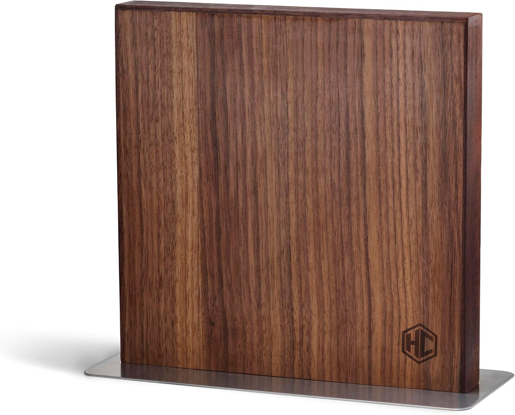 13" Magnetic Walnut Kitchen Knife Block Holder