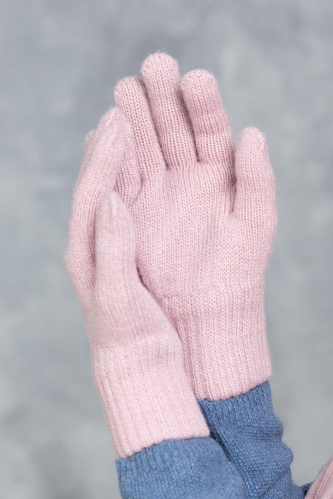 Knitted Wool Finger Gloves for Toddlers, Kids, Double-Layer, for Boys, Girls, Ages 1-8, Beige, Grey, Pink