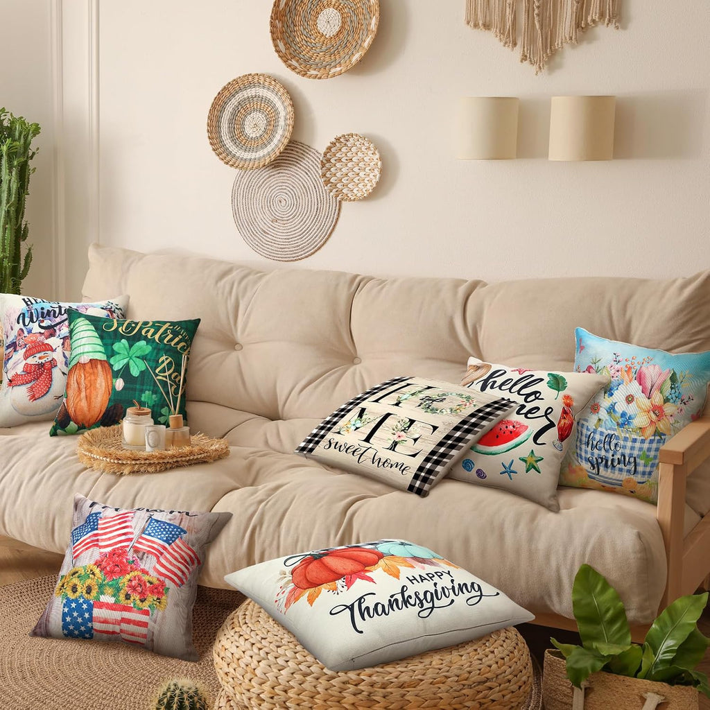 Sets Holiday Pillow Covers, Classic, 18 x 18 Inch - Set of 12